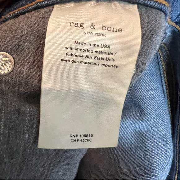 RAG & BONE Dark Wash Indigo Five-Pocket Jeans, 26 - Picture 11 of 15